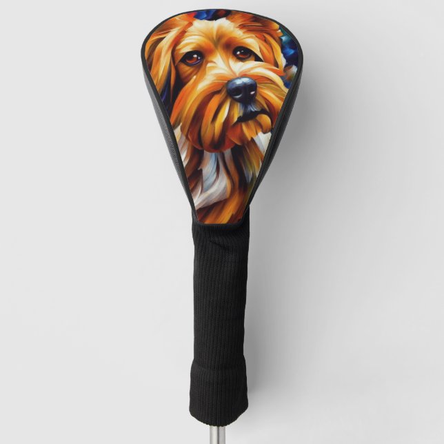 Cute Yorkshire Terrier Dog Painting    Golf Head Cover (Front)