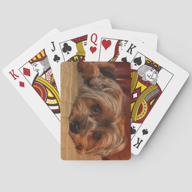 Cute Yorkshire terrier dog Yorkie Puppy Poker Cards (Back)