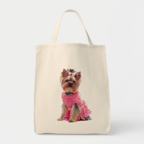 Cute Yorkshire Terrier Gift Puppy Dog Pink Yorkie  Tote Bag