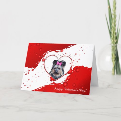 Cute Yorkshire Terrier Happy Valentines Day Card