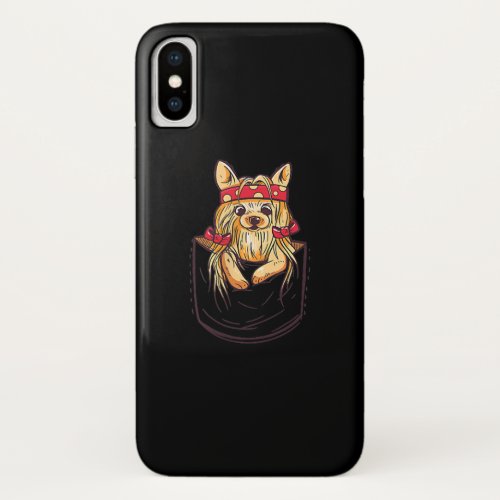 Cute Yorkshire Terrier in Pocket iPhone X Case