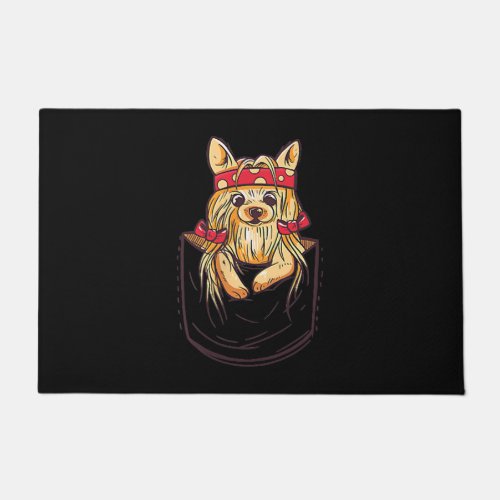 Cute Yorkshire Terrier in Pocket Doormat