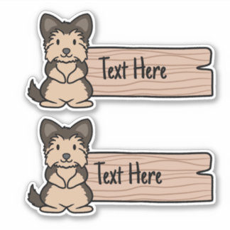 Cute Yorkshire Terrier Label