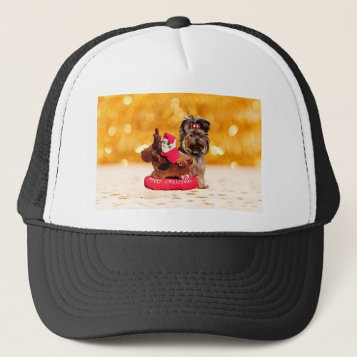 Cute Yorkshire Terrier Merry Christmas Trucker Hat