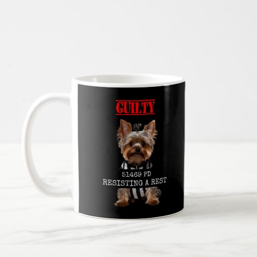 Cute Yorkshire Terrier Mugshot Prison Pup Cute Yor Coffee Mug