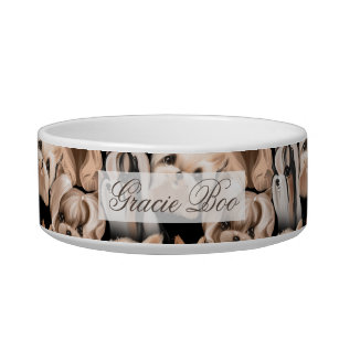 Cute Yorkshire Terrier Pattern Personalized Bowl