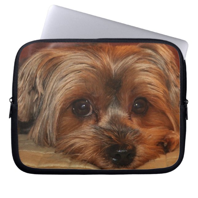 Cute Yorkshire Terrier Puppy Dog Laptop Sleeve (Front)