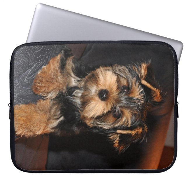 Cute Yorkshire Terrier Puppy Dog Laptop Sleeve (Front)