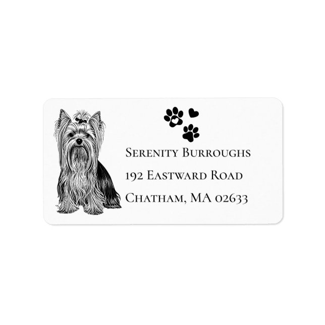Cute Yorkshire Terrier Puppy Dog Lover Yorkie Label (Front)