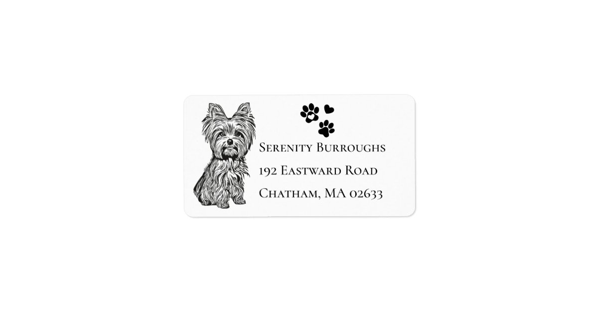 Cute Yorkshire Terrier Puppy Dog Lover Yorkie Label | Zazzle