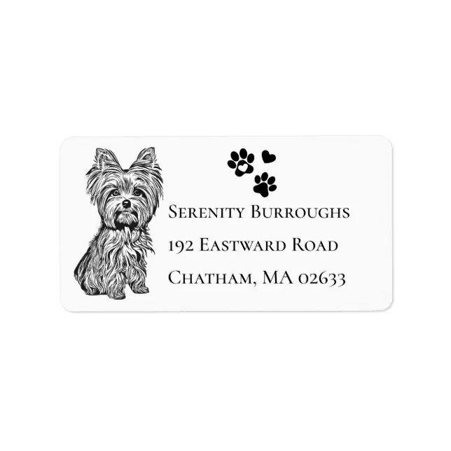 Cute Yorkshire Terrier Puppy Dog Lover Yorkie Label | Zazzle