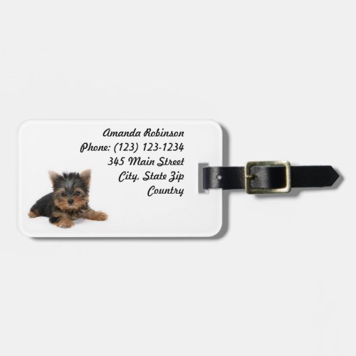 Cute Yorkshire Terrier Puppy Luggage Tag
