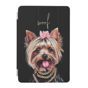 Cute Yorkshire terrier puppy with pink bow iPad Mini Cover