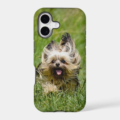 Cute Yorkshire Terrier Running Through Grass iPhone 17 Case