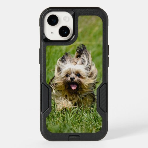 Cute Yorkshire Terrier Running Through Grass OtterBox iPhone 14 Case