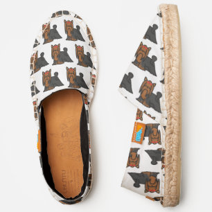Cute Yorkshire Terrier Standing, White Canvas Espadrilles