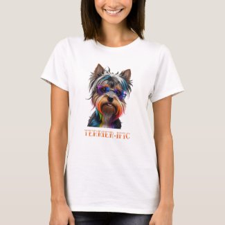 Cute Yorkshire Terrier Wearing Sunglasses