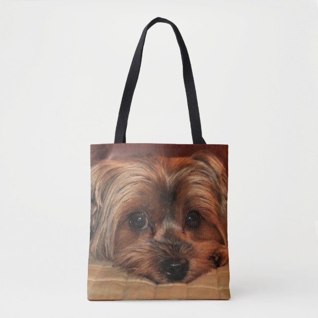 Cute Yorkshire Terrier Yorkie Puppy Dog  Tote Bag (Front)