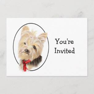Cute Yorkshire Terrier Yorkie  Wedding Anniversary Invitation
