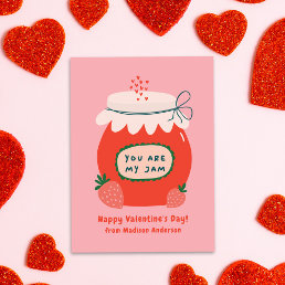 Cute You Are My Jam Classroom Valentine&#39;s Day Note Card