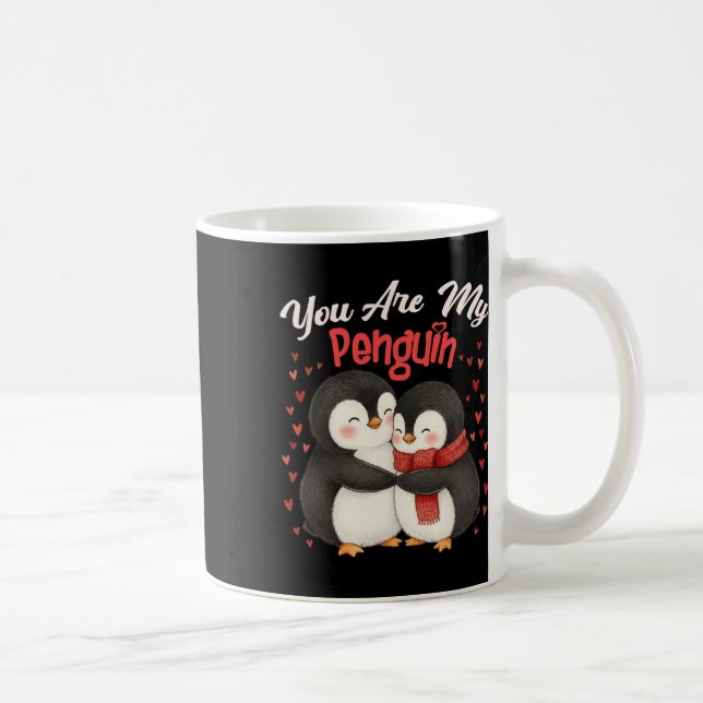 Cute You Are My Penguin Couple Funny Valentines Da Coffee Mug (Right)