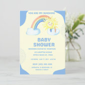 Cute You Are My Sunshine Boys Baby Shower   Invitation (Standing Front)