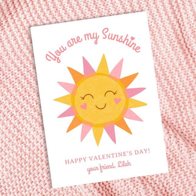 Cute You are my Sunshine Kids Classroom Valentine  Holiday Card (Creator Uploaded)