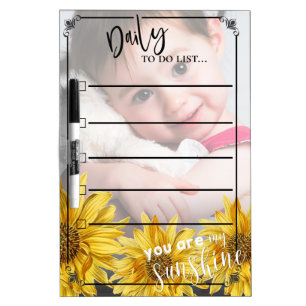 Cute You Are My Sunshine Photo Daily To Do List Dry Erase Board
