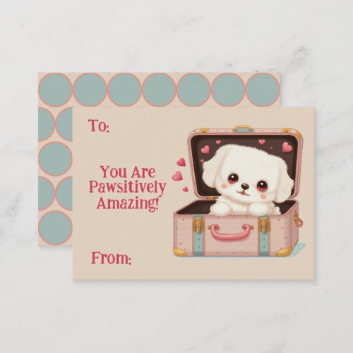 Cute You Are Pawsitively Amazing Valentines Day Note Card