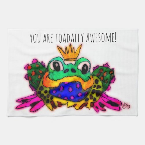 Cute You are Toadally Awesome Toad  Kitchen Towel