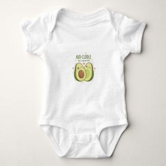 Cute You Complete Me Kawaii Avocado Couple Baby Bodysuit