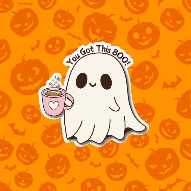 Cute You Got This Boo! Halloween Ghost Cup Sticker (Creator Uploaded)