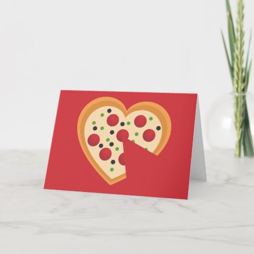 Cute You Gotta Pizza Me Heart Pun Holiday Card
