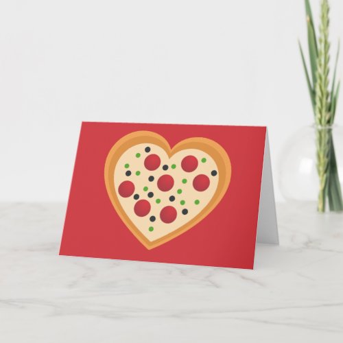 Cute You Gotta Pizza Me Heart Pun Holiday Card