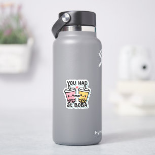 Cute "You Had Me At Boba" Kawaii Bubble Tea Sticker