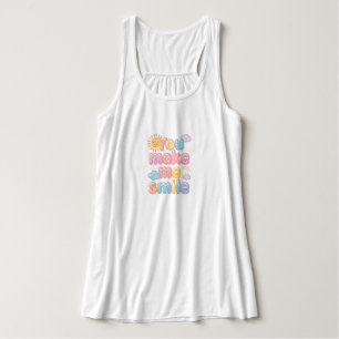 Cute "You Make Me Smile" Pastel Quote Tank Top