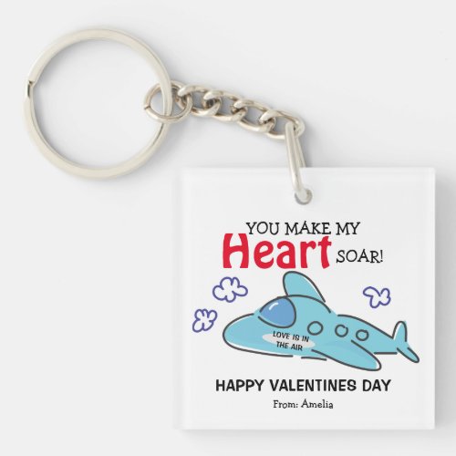Cute You Make My Heart Soar Valentines Day Keychain