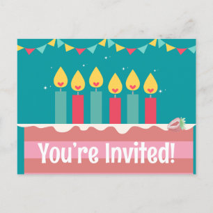 Cute you’re invited happy birthday postcards