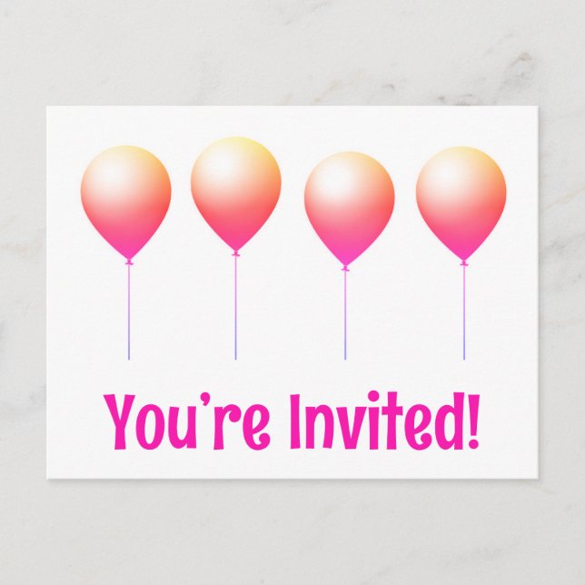 Cute you’re invited happy birthday postcards (Front)