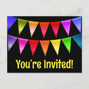 Cute you’re invited happy birthday postcards