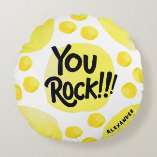 Cute You Rock Yellow And Black Modern Typography