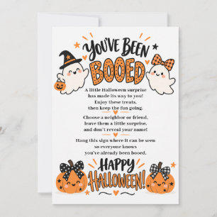 Cute You’ve Been Booed Halloween Ghosts & Pumpkins Invitation