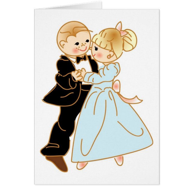 Cute Young Couple Dancing Cards (Front)
