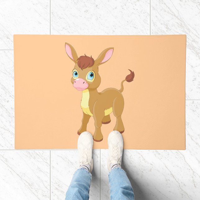 Cute Young Donkey with Big Blue Eyes Doormat (Creator Uploaded)