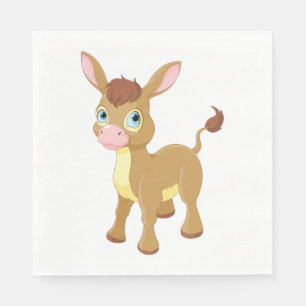 Cute Young Donkey with Big Blue Eyes Napkins