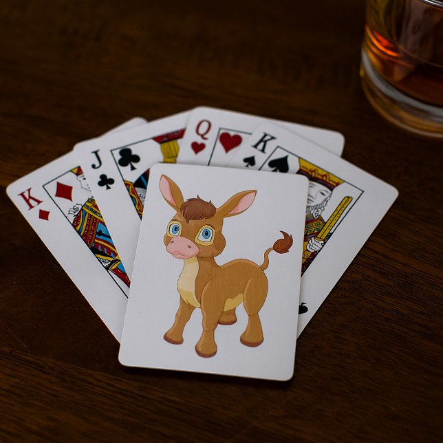 Cute Young Donkey with Big Blue Eyes Poker Cards (Creator Uploaded)