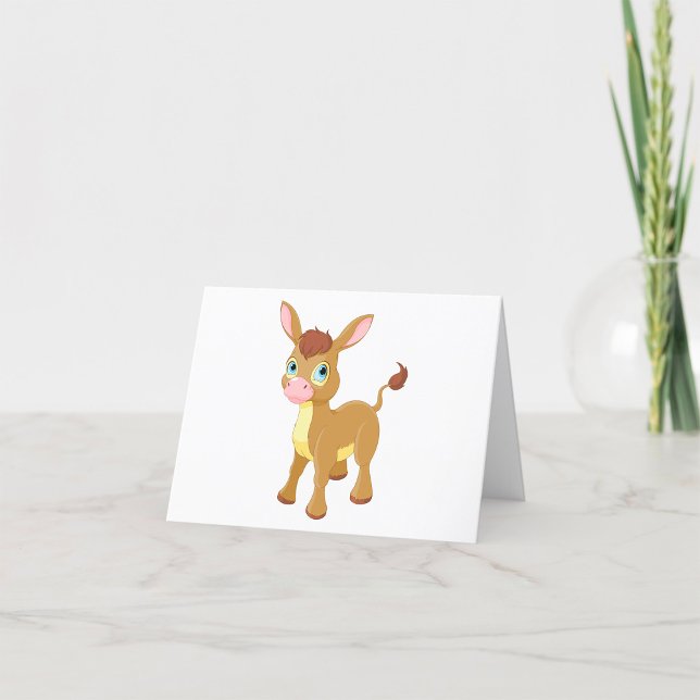 Cute Young Donkey with Big Blue Eyes Thank You Card (Creator Uploaded)