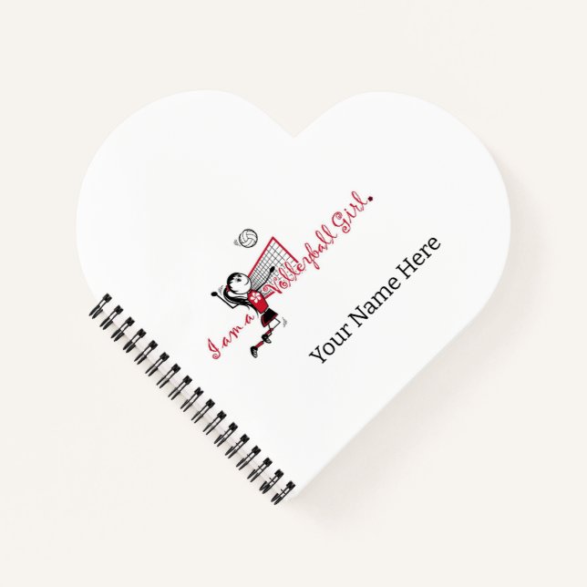 Cute Young Girl's Volleyball Notebook (Front)