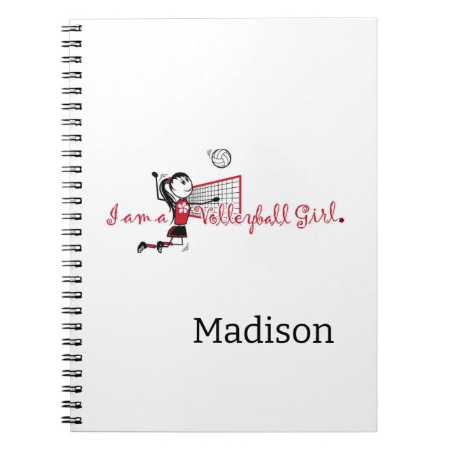 Cute Young Girl's Volleyball Notebook (Front)