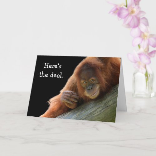 Cute Young Orangutan Birthday Card